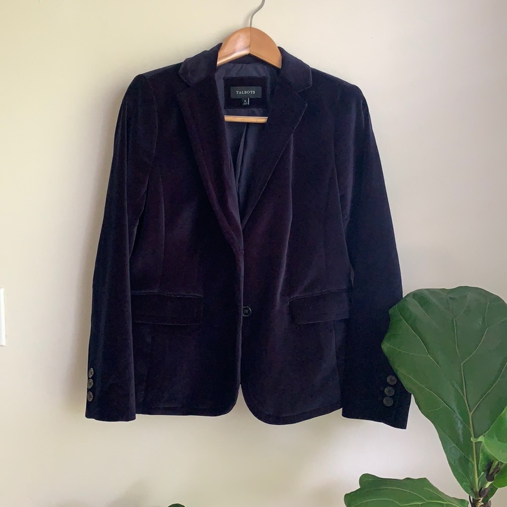 Navy Blue Velvet Blazer Talbots | Size 10